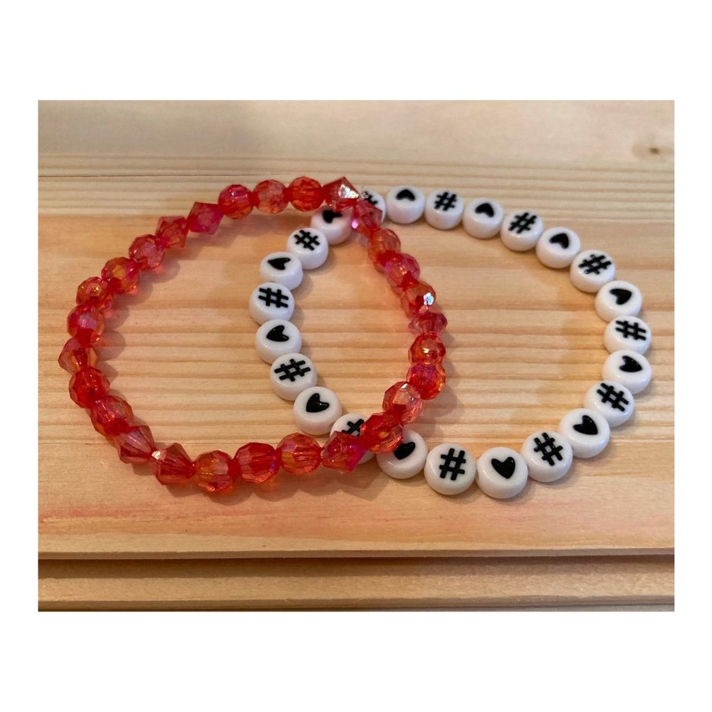 Handmade Hashtag Love Bead Bracelet Set
